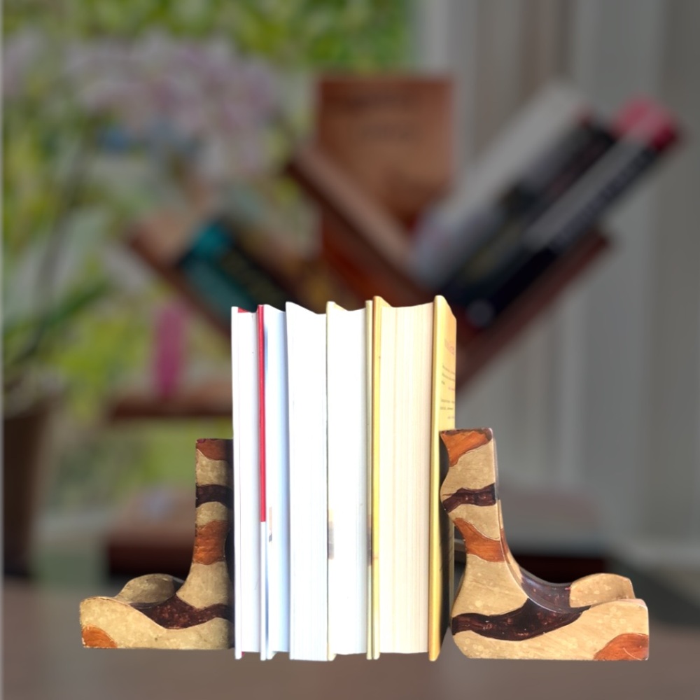 Brown Bookend Holder Stands